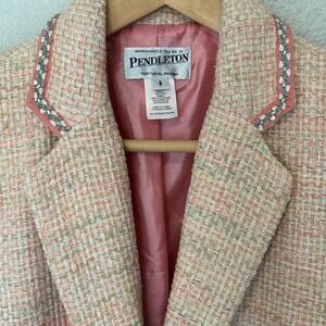 Vintage Pendleton Silk 2 Piece Women’s Skirt Suit Pink Silk Blazer 8/Skirt 6P